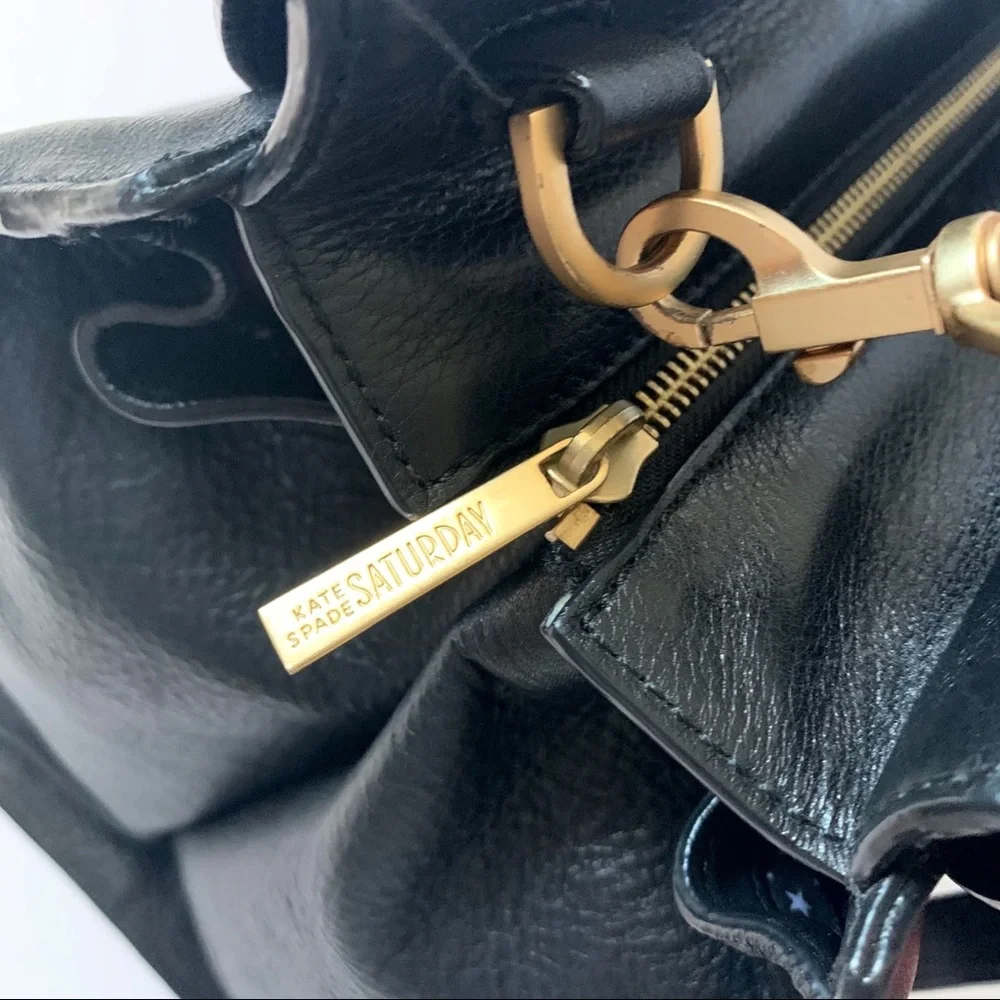KATE SPADE BLACK LEATHER CROSSBODY SATCHEL